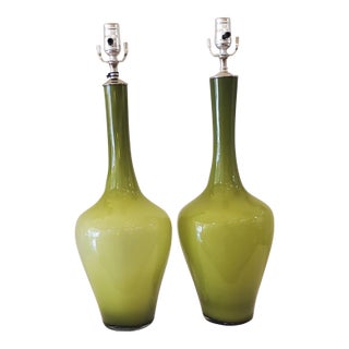 1990s Green Glass Table Lamps For Sale
