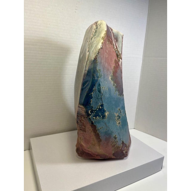Rare Tony Evans (1942-2009) Raku Pottery Vase Ancient Sands Signed, Certificate of Authenticity For Sale - Image 4 of 8