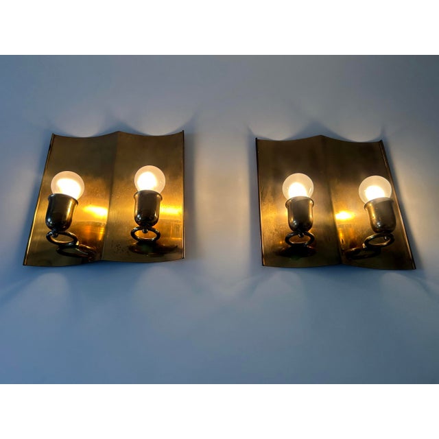 Mid-Century Modern Brass Sconces, Germany, 1950s, Set of 2 For Sale - Image 6 of 18