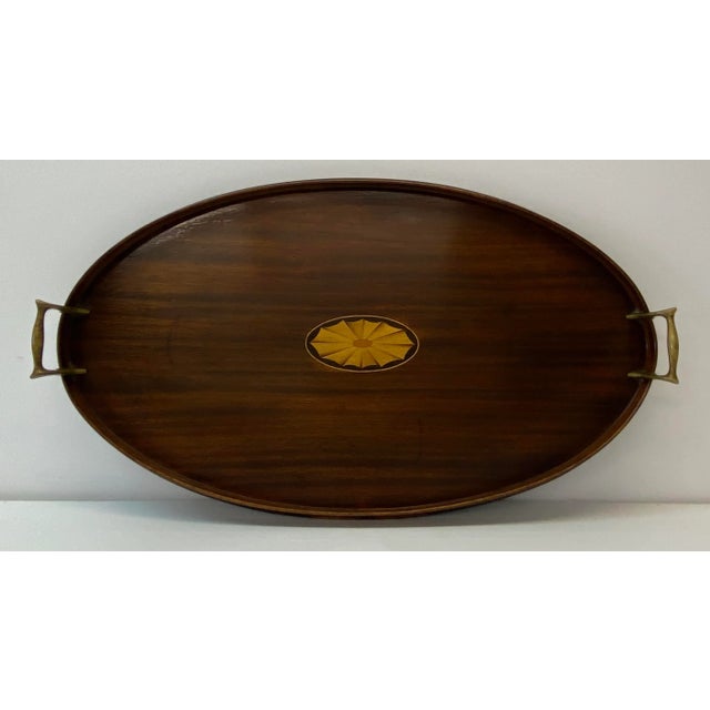Wood Early 20th Century Mahogany Serving Tray W/ Walnut Inlay C.1910 For Sale - Image 7 of 7