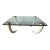 Vintage Faux Elephant Tusk & Brass Cup Glass Coffee Table For Sale