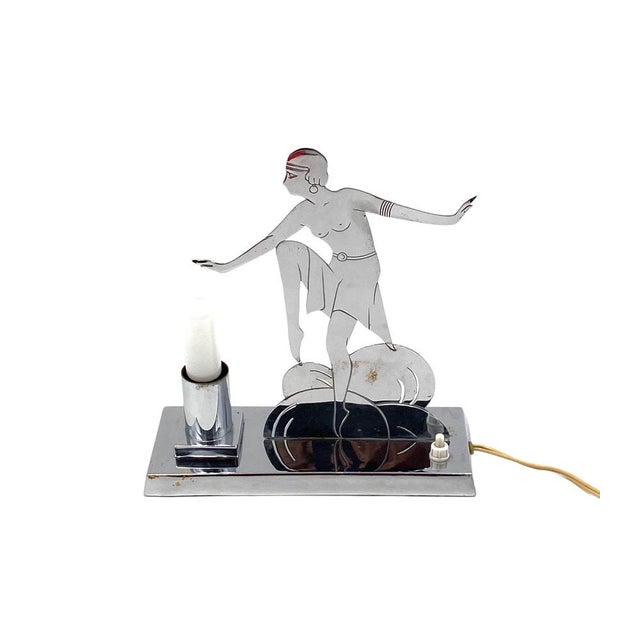 Art Deco Charleston Dancer Cubist Table Lamp from LW Paris, France, 1930s For Sale - Image 16 of 16