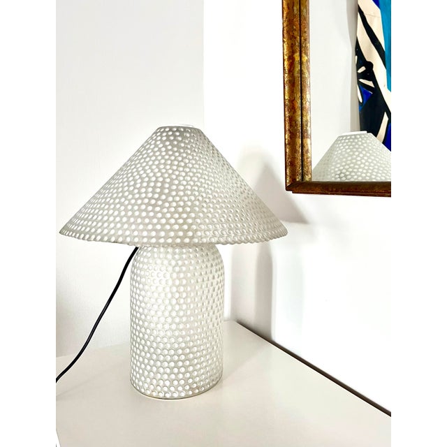 Mid-Century White Textured Glass Table Lamp from Peill & Putzler, Germany, 1970s For Sale - Image 16 of 16
