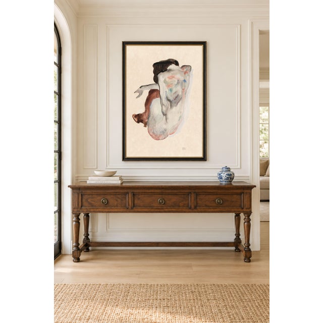 This vintage nude figure art print by Egon Schiele brings expressive modernism and provocative sophistication to a...