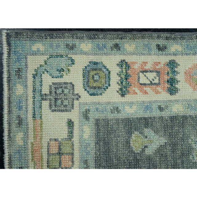 Turkish Oushak Rug 3' x 12'5" #19150 For Sale - Image 4 of 8