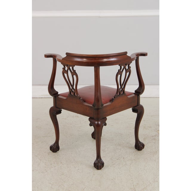 Wood Southwood Ball & Claw Mahogany Corner Chair For Sale - Image 7 of 17