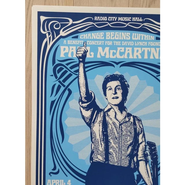 Shepard Fairey (Obey) Paul McCartney Change Begins (Blue) Year 2009 Screenprint on cream Speckletone paper. Signed by...