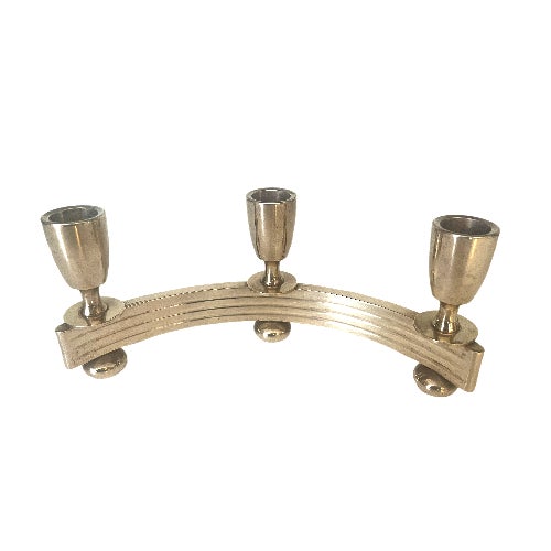 Add a touch of glamour to your table or decor with this vintage Dirilyte bronze/brass curved candlestick holder. Made from...