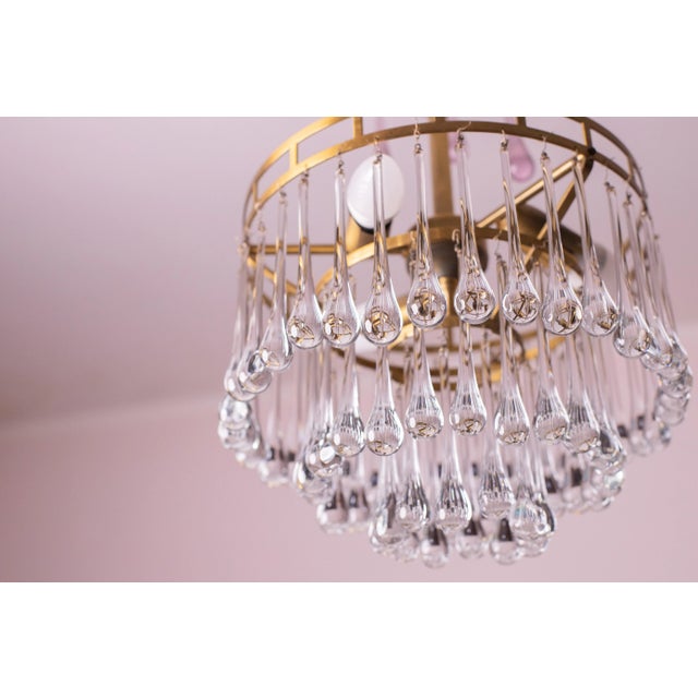 The White Crown, Murano Chandelier White and Purple Drops, 1960s For Sale - Image 12 of 13