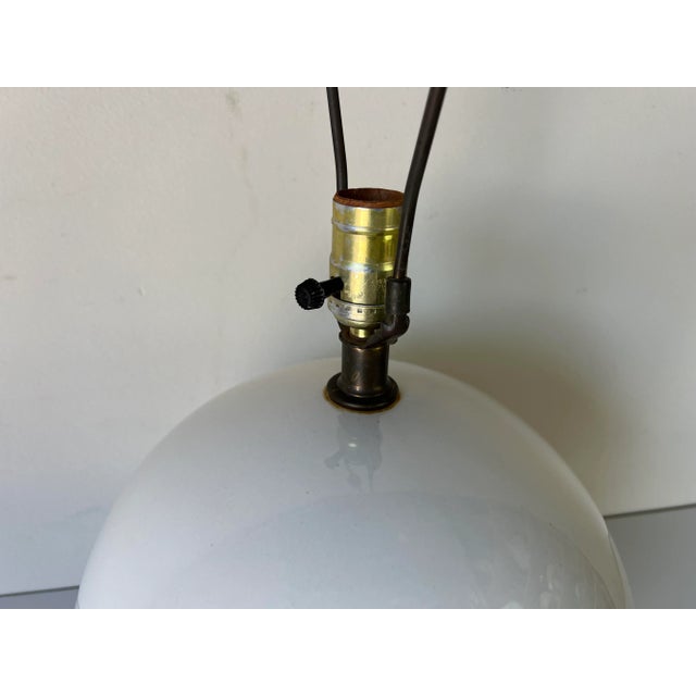 80's Postmodern Sphere Ball - Shape Ceramic Table Lamp on Lucite Base/Sold For Sale - Image 10 of 12