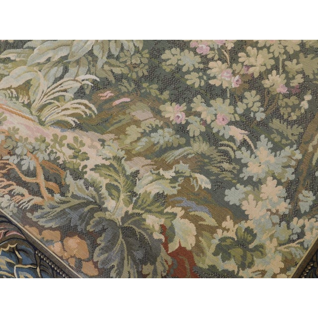 Vintage French Style Machine Made Tapestry. 5'4"x 6'6" For Sale - Image 13 of 13