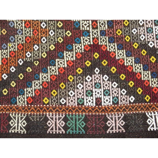 Coffee Vintage Turkish Handmade Kilim Rug - 28"x133" For Sale - Image 8 of 12