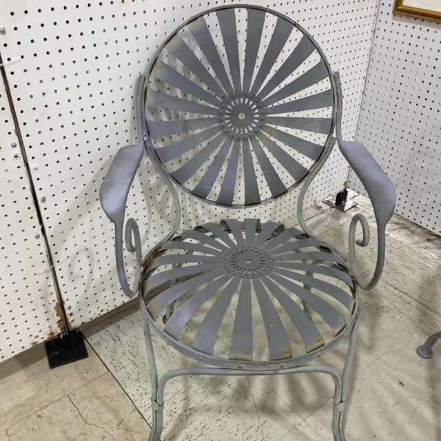 Beautiful pair of designer French outdoor chairs in great shape! Beautiful design with great colors. Chairs are original...