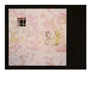 Late 20th Century Abstract Photograph of a Pink and Gold Building with Window by Mark Greene