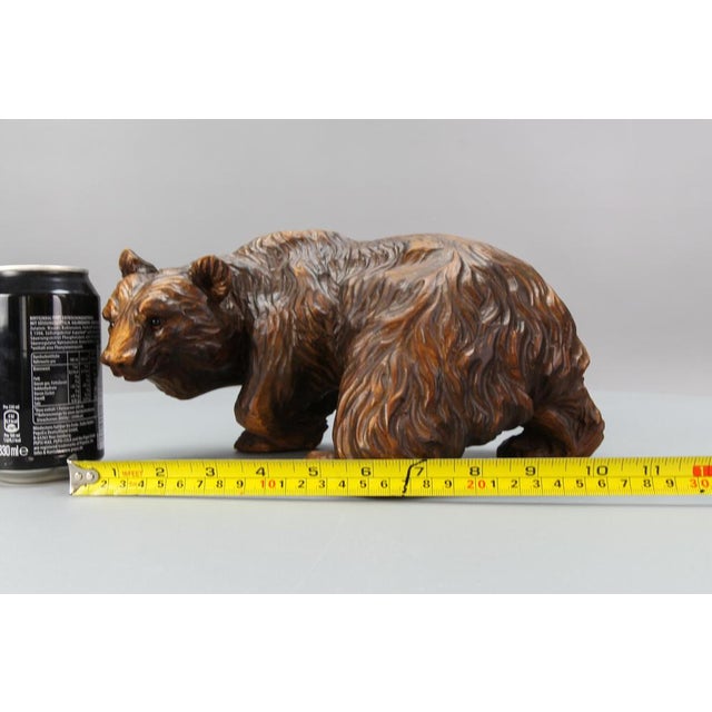 Hand Carved Bear Figure with Glass Eyes, Germany, 1930s For Sale - Image 13 of 18