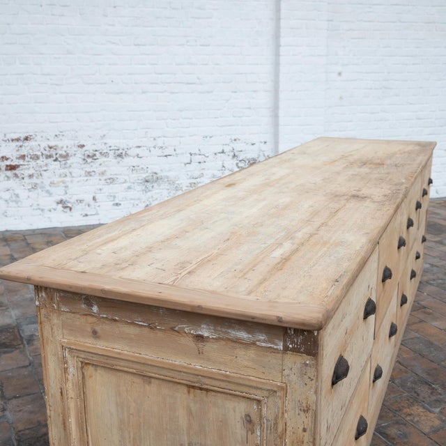 Wood Large Haberdashery Sideboard with Drawers, 1900 For Sale - Image 7 of 11