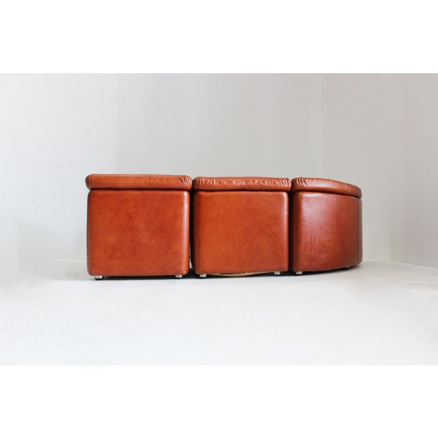 Mid-Century Modern Vintage Italian Curved Modular Sofa, 1970s, Set of 4 For Sale - Image 3 of 10