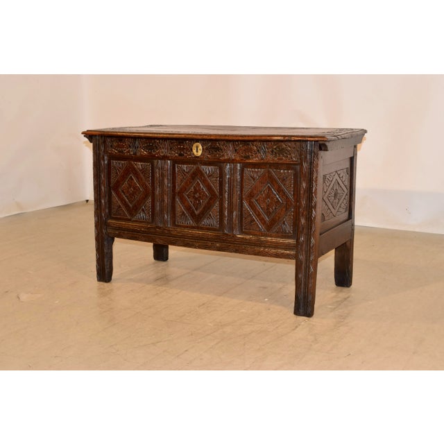 17th Century Late 17th-Early 18th Century Carved Blanket Chest For Sale - Image 5 of 11