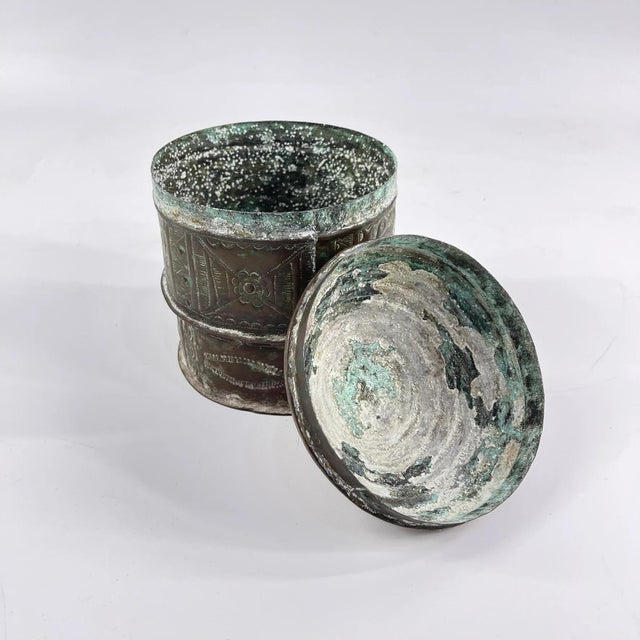 This beautiful embossed brass Forowa Box was crafted by a skilled Asante artist in the late 19th or early 20th Century....
