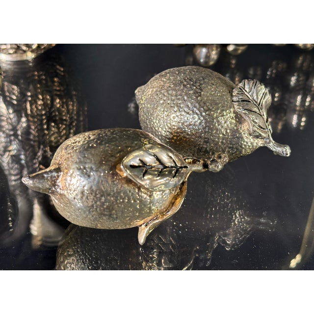 Collection of Silver Plated Decorative Fruit Sculptures Mid-Century - Set of 7 For Sale - Image 10 of 11