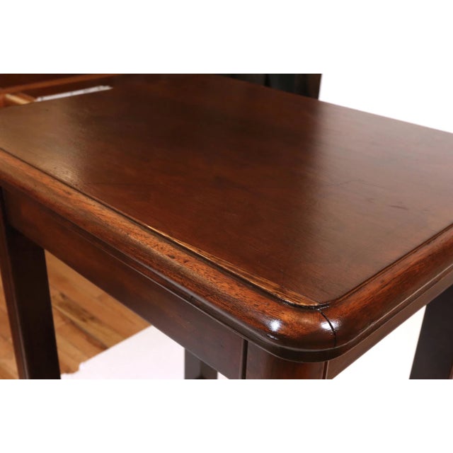 Brown Traditional Wood End Table With Bottom Shelf For Sale - Image 8 of 11