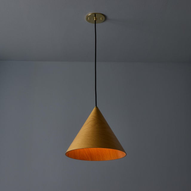 1970s 1970s Conical Wooden Pendant Lamp Attributed to Hans Agne Jakobsson For Sale - Image 5 of 15