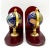 Vintage Semi-Precious Stone Globes on Wood Bookends- A Pair For Sale In Houston - Image 6 of 10