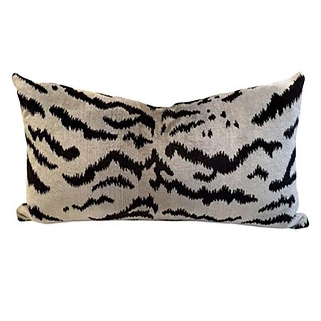 Mid-Century Modern Scalamandré Silk and Cotton Tiger Velvet Pillows - A Pair For Sale - Image 3 of 4