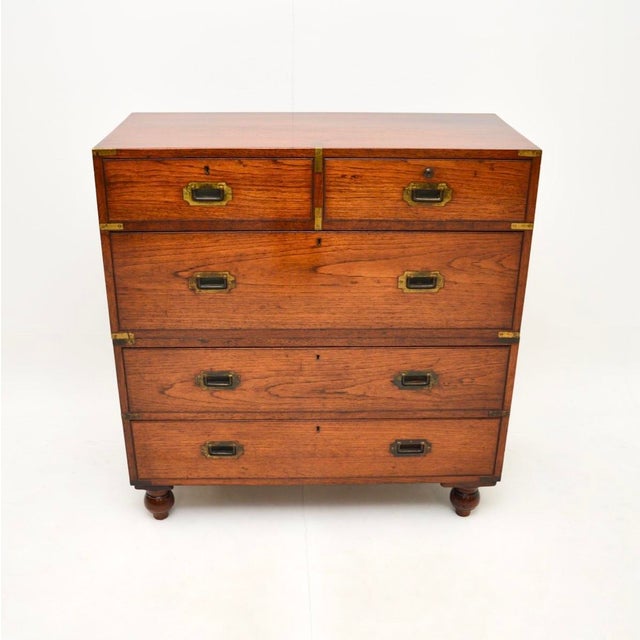 Mid 19th Century Military Campaign Chest of Drawers, 1840s For Sale - Image 5 of 13
