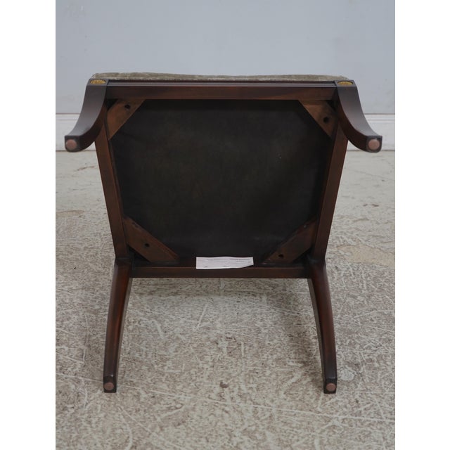 Set of 8 Henkel Harris Model 106 Mahogany & Brass Dining Chairs For Sale - Image 15 of 18