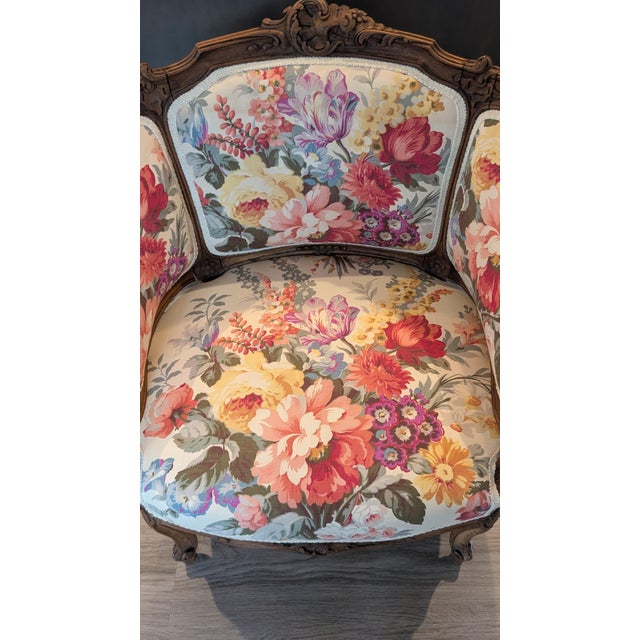 Fabulous Antique French Louis XV Style French Bergere- (Circa 1920's). Totally Refurbished, Restyled & Reupholstered in...