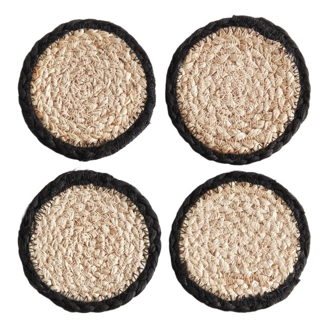 Jute Coasters, Set Of 4 For Sale