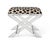 Uber chic clear lucite X shaped accent upholstery--our Delano Bench is the perfect vanity stool and/or designer accent...