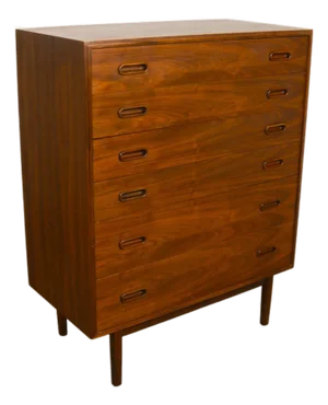 Midcentury Walnut Jack Cartwright for Founders Highboy Tall Dresser Refinished, Attributed