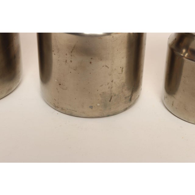 Set of Four Vintage Portuguese Metal Lidded Graduated Nesting Canisters / Jars by Tagus For Sale - Image 11 of 18