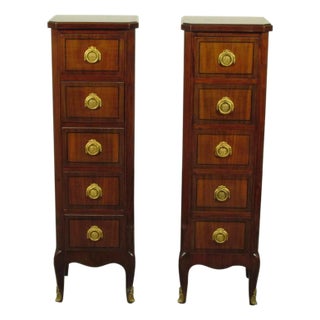 Early 20th Century Pair of French Inlaid Lingerie Chests For Sale