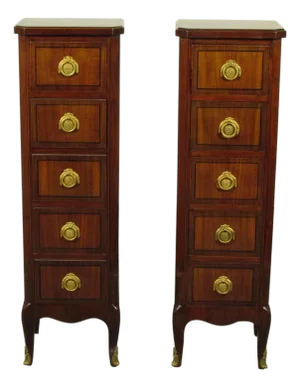 Early 20th Century Pair of French Inlaid Lingerie Chests