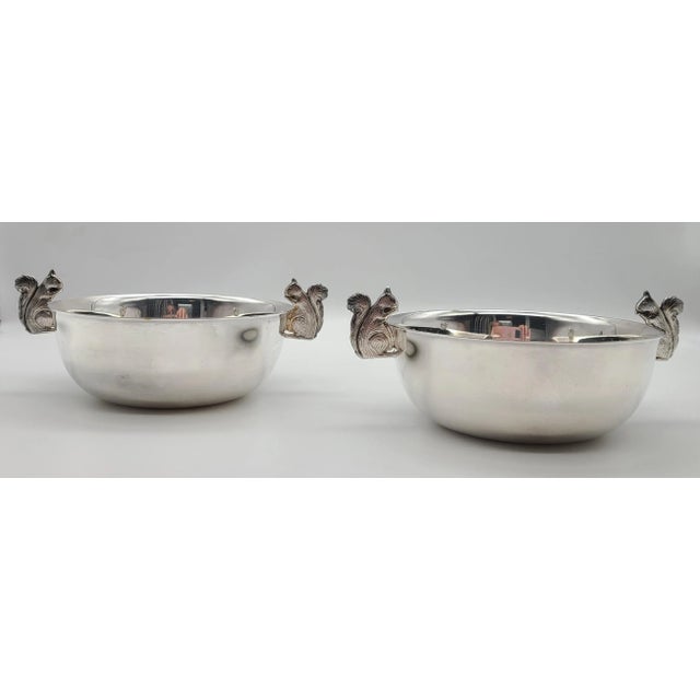 Late 20th Century LastCHANCE!Late 20th Century Wallace Sterling Silver Plated Nut Bowls - A Pair For Sale - Image 5 of 9