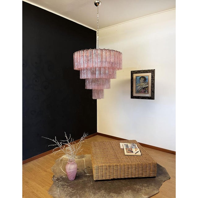 Large Vintage Murano Glass Tiered Chandelier, 1990s For Sale - Image 4 of 18