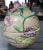 1980s Chinese Famille Rose Porcelain Peach-Form Offering Box For Sale - Image 4 of 9