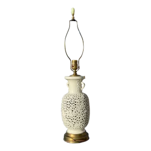 1940s Blanc De Chine Lamp With Original Jadeite Finial