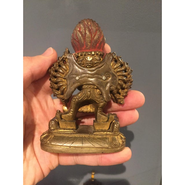 19th Century 19th Century Sino-Tibetan Gilt Bronze Buddhist Statue For Sale - Image 5 of 9