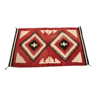 Handwoven Navajo Indian Flat Weave Textile, Geometric Design, 1900s For Sale