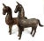 Circa 1800’s Tibet carved wood horses. Embellished with clay sculpture and glass beads over the wood carving. These horses...