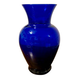 Mid 20th Century Cobalt Blue Glass Vase For Sale