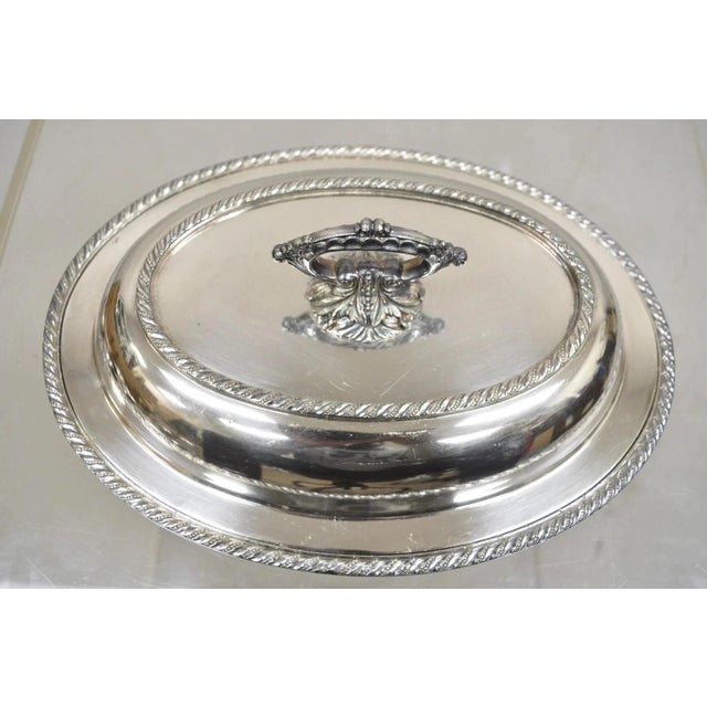 Vintage Melford Epns Victorian Style Silver Plated Lidded Vegetable Serving Dish For Sale - Image 11 of 11