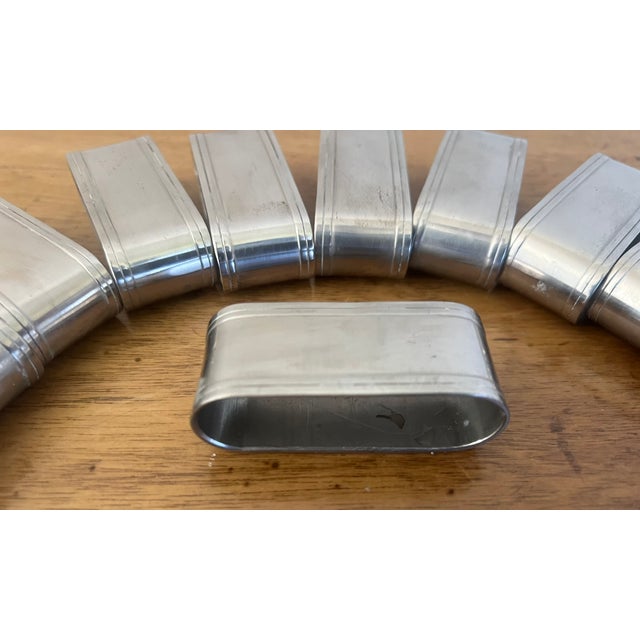 Silver Vintage Pewter Napking Rings- Set of 13 For Sale - Image 8 of 10