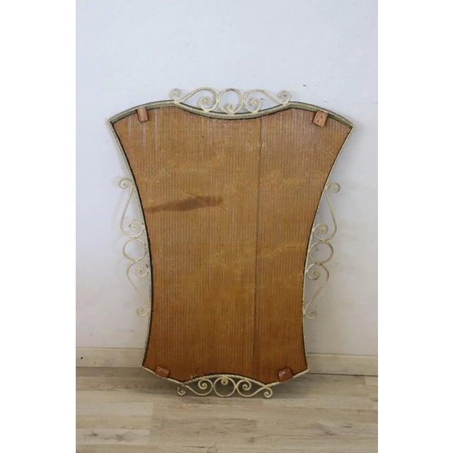 Gold Vintage Gilded Iron Wall Mirror, 1950s For Sale - Image 8 of 11
