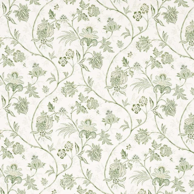 Schumacher x Mark D. Sikes Chinoiserie Vine Wallpaper in Leaf Green For Sale