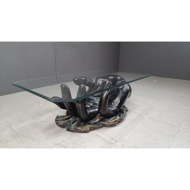 Black Hand-Shaped Coffee Table, 1980s For Sale - Image 8 of 11